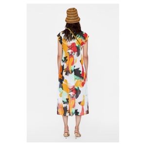 abstract print dress zara